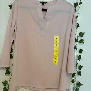 Banana Republic Pink 3/4 Sleeve Tunic with Mandarin Collar